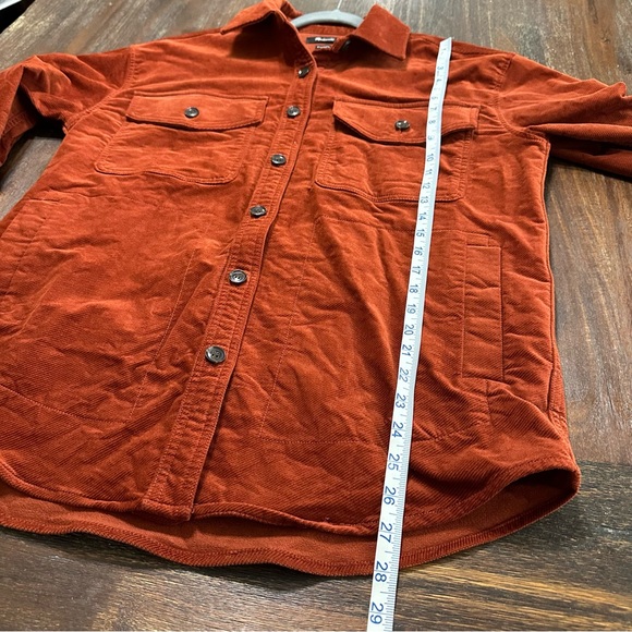 Madewell Oversized Twill shacket corduroy jacket rust red orange Small NWOT - Picture 4 of 9